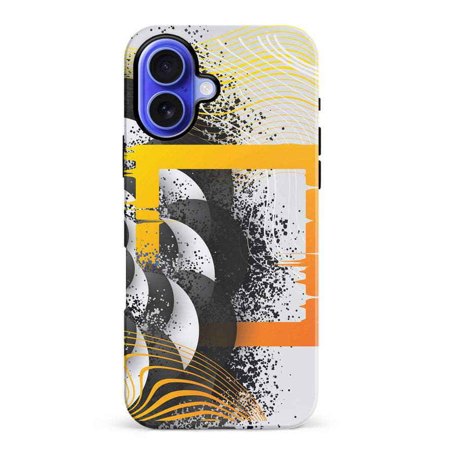 iPhone 16 Plus Yellow Cosmic Swirl Abstract Phone Case