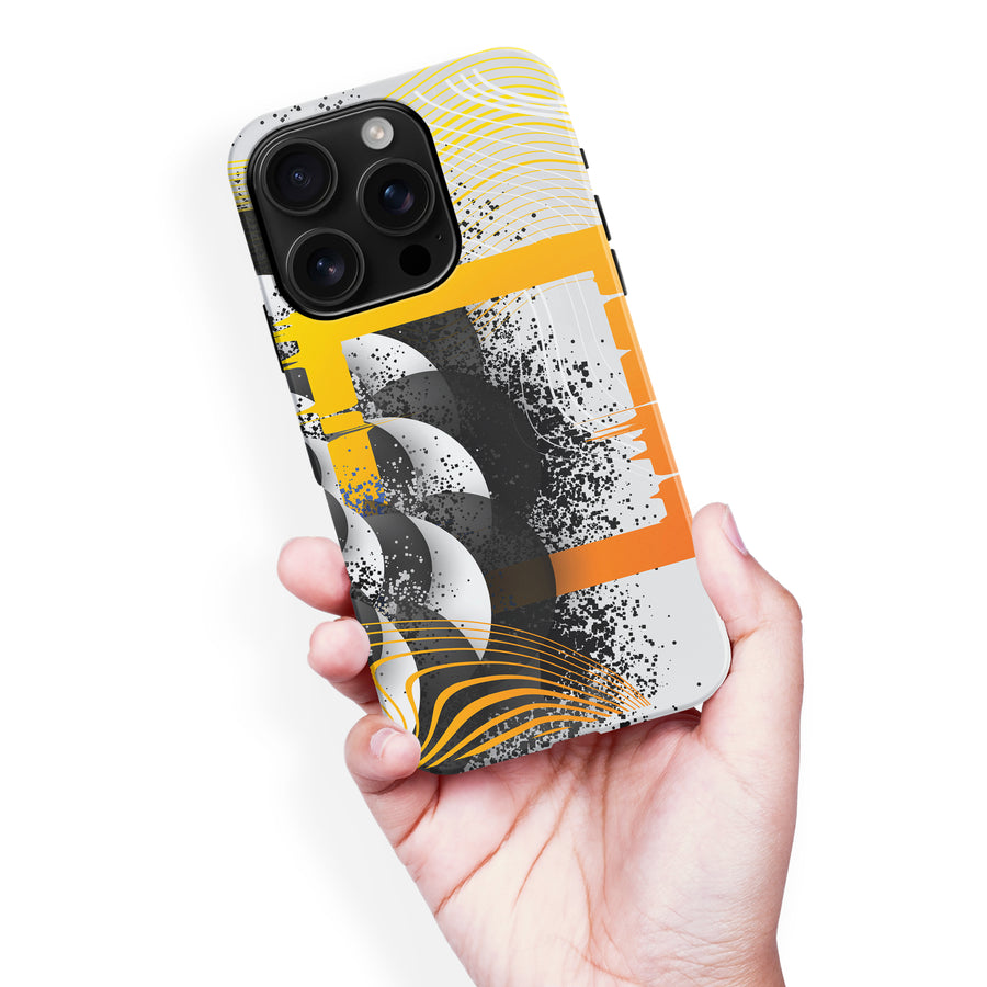 iPhone 16 Pro Max Yellow Cosmic Swirl Abstract Phone Case