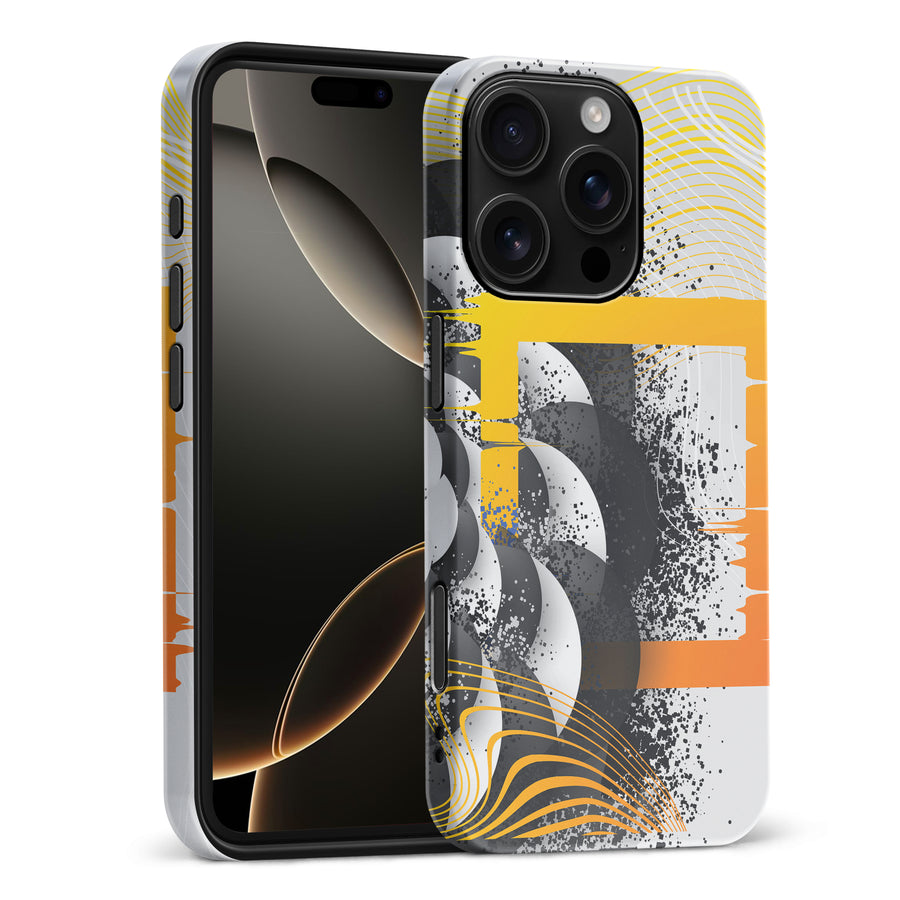 iPhone 16 Pro Max Yellow Cosmic Swirl Abstract Phone Case