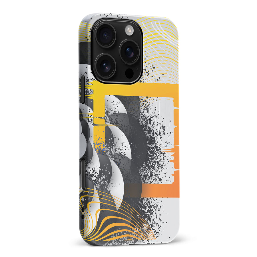 iPhone 16 Pro Max Yellow Cosmic Swirl Abstract Phone Case