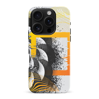 iPhone 16 Pro Max Yellow Cosmic Swirl Abstract Phone Case