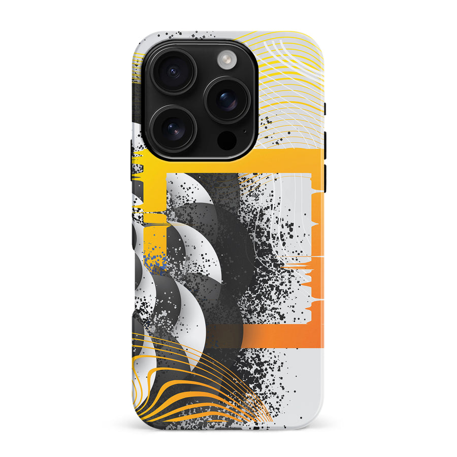 iPhone 16 Pro Max Yellow Cosmic Swirl Abstract Phone Case