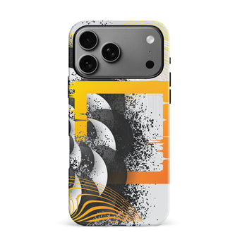iPhone 17 Pro Max Yellow Cosmic Swirl Abstract Phone Case