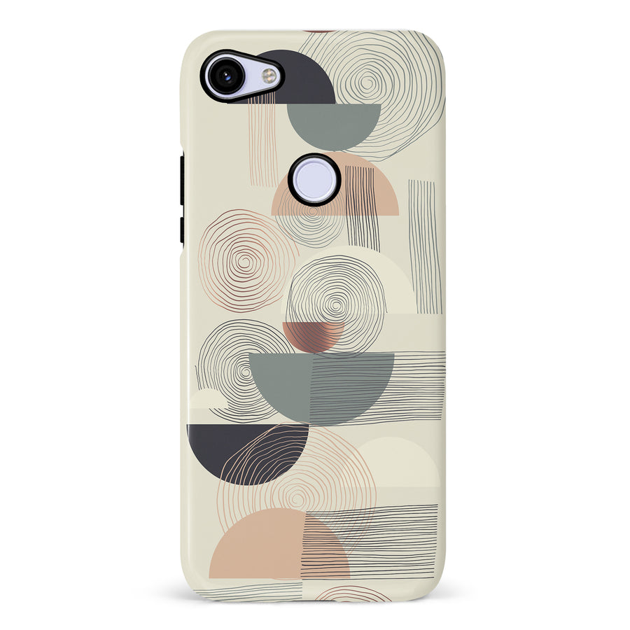 Google Pixel 3A Artistic Circles & Lines Abstract Phone Case
