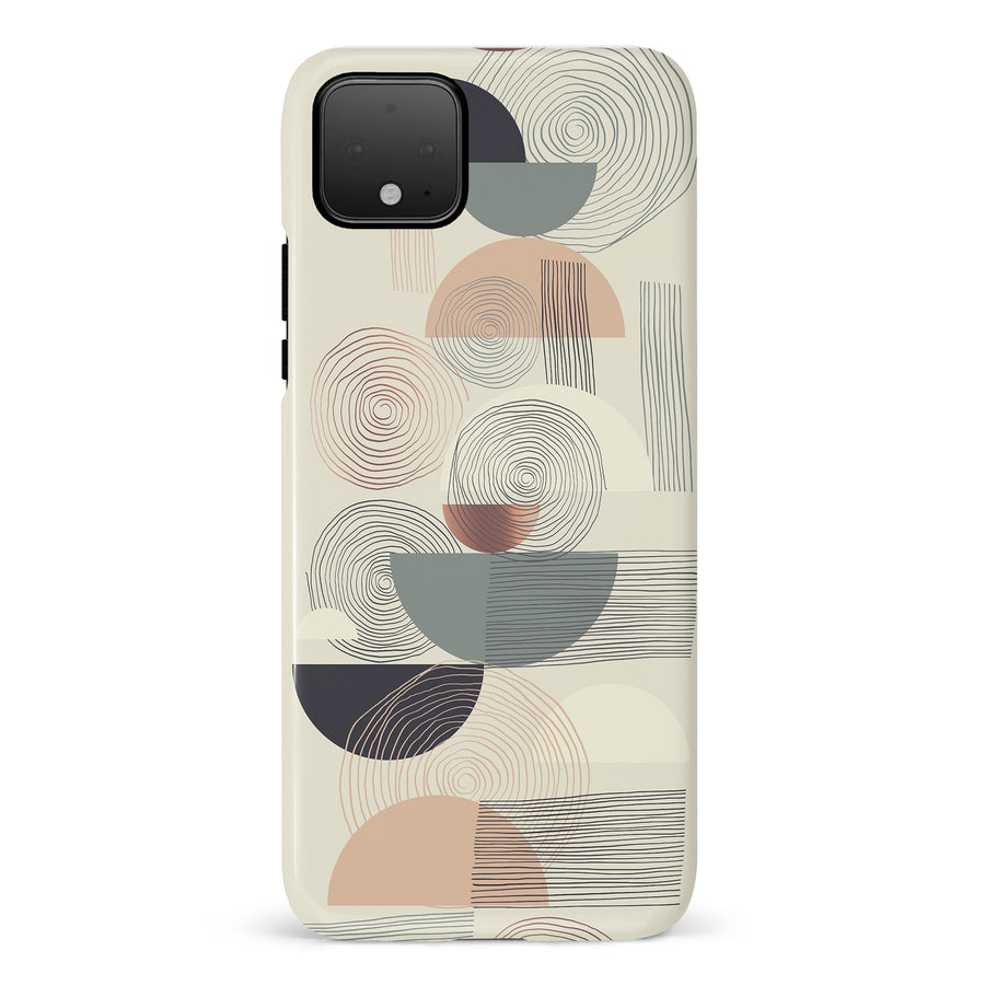 Google Pixel 4 Artistic Circles & Lines Abstract Phone Case