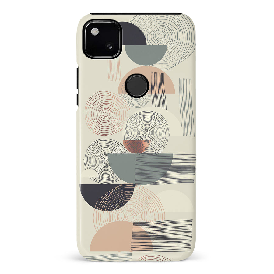 Google Pixel 4A Artistic Circles & Lines Abstract Phone Case