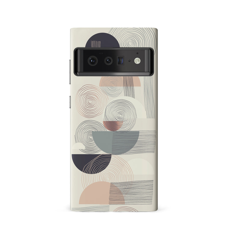 Google Pixel 6 Artistic Circles & Lines Abstract Phone Case