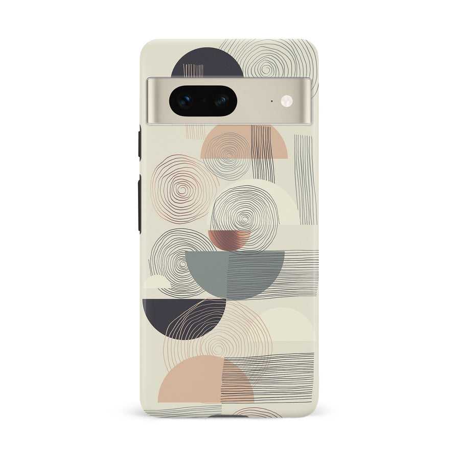 Google Pixel 7 Artistic Circles & Lines Abstract Phone Case