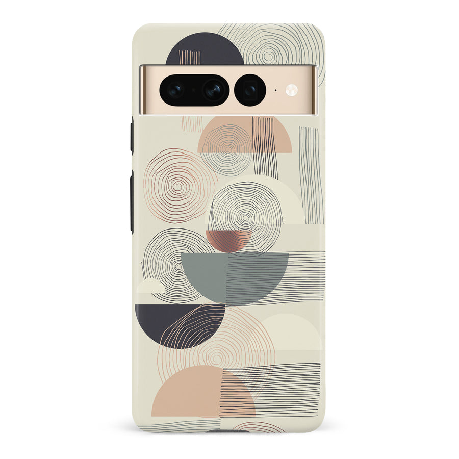 Google Pixel 7 Pro Artistic Circles & Lines Abstract Phone Case
