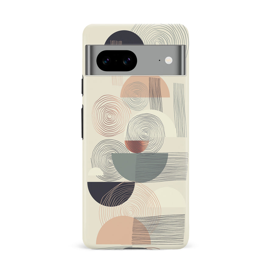 Google Pixel 8A Artistic Circles & Lines Abstract Phone Case