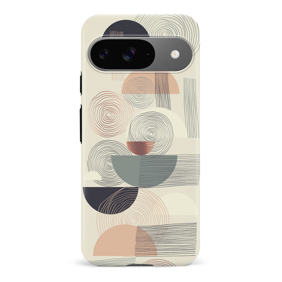 Google Pixel 9 Artistic Circles & Lines Abstract Phone Case