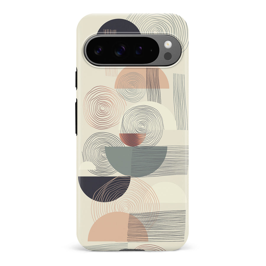 Google Pixel 9 Pro Artistic Circles & Lines Abstract Phone Case