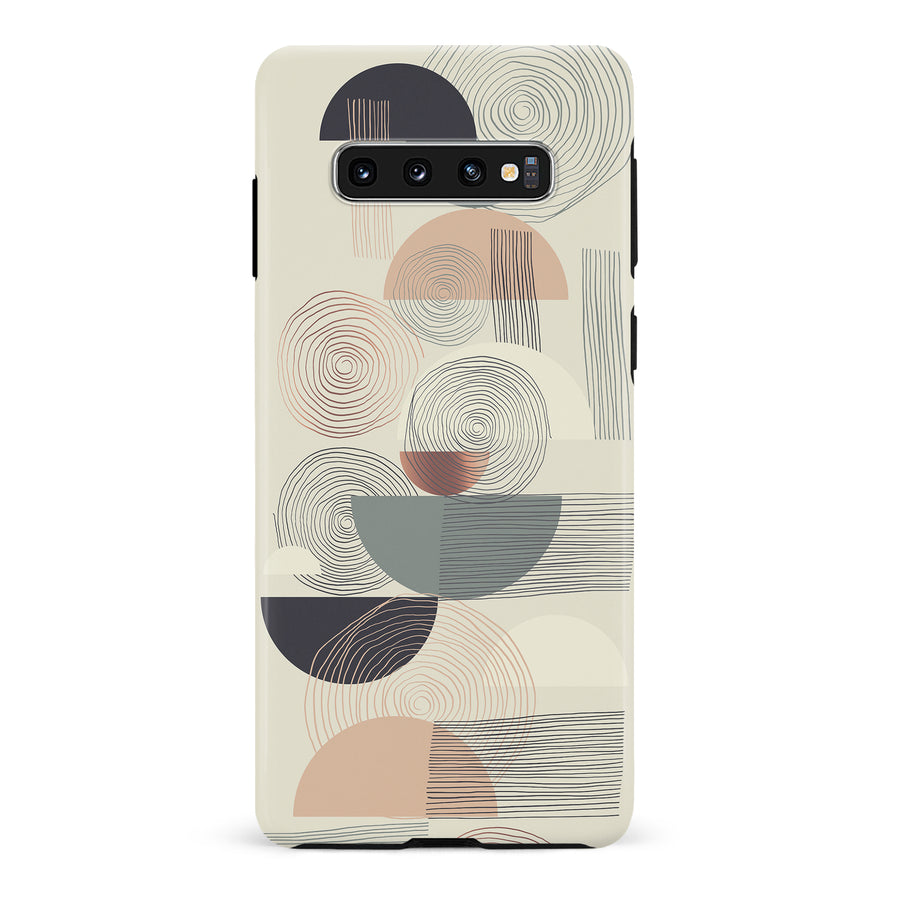 Samsung Galaxy S10 Artistic Circles & Lines Abstract Phone Case