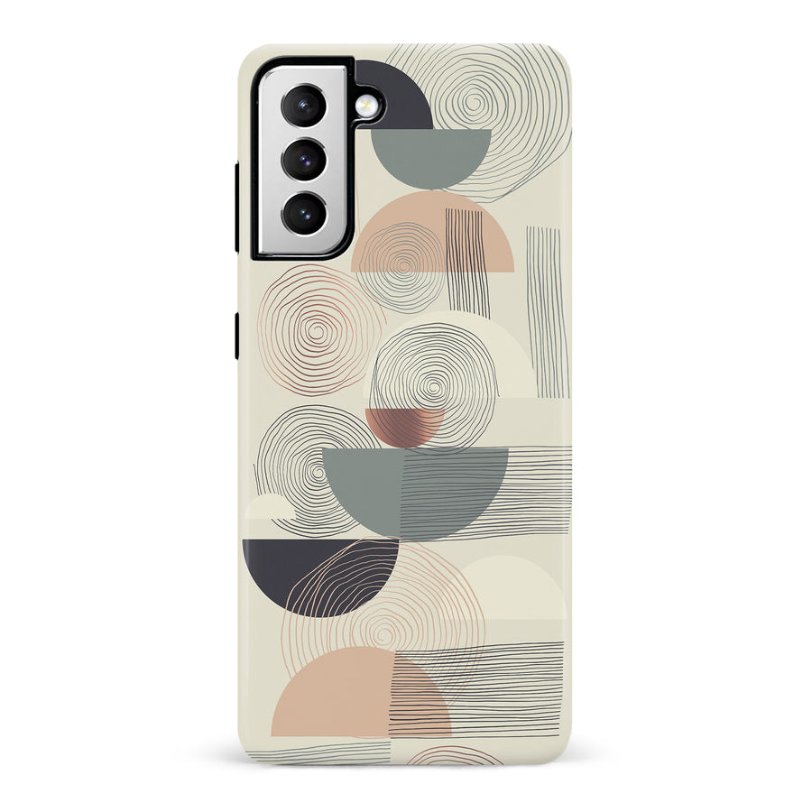 Samsung Galaxy S21 Artistic Circles & Lines Abstract Phone Case