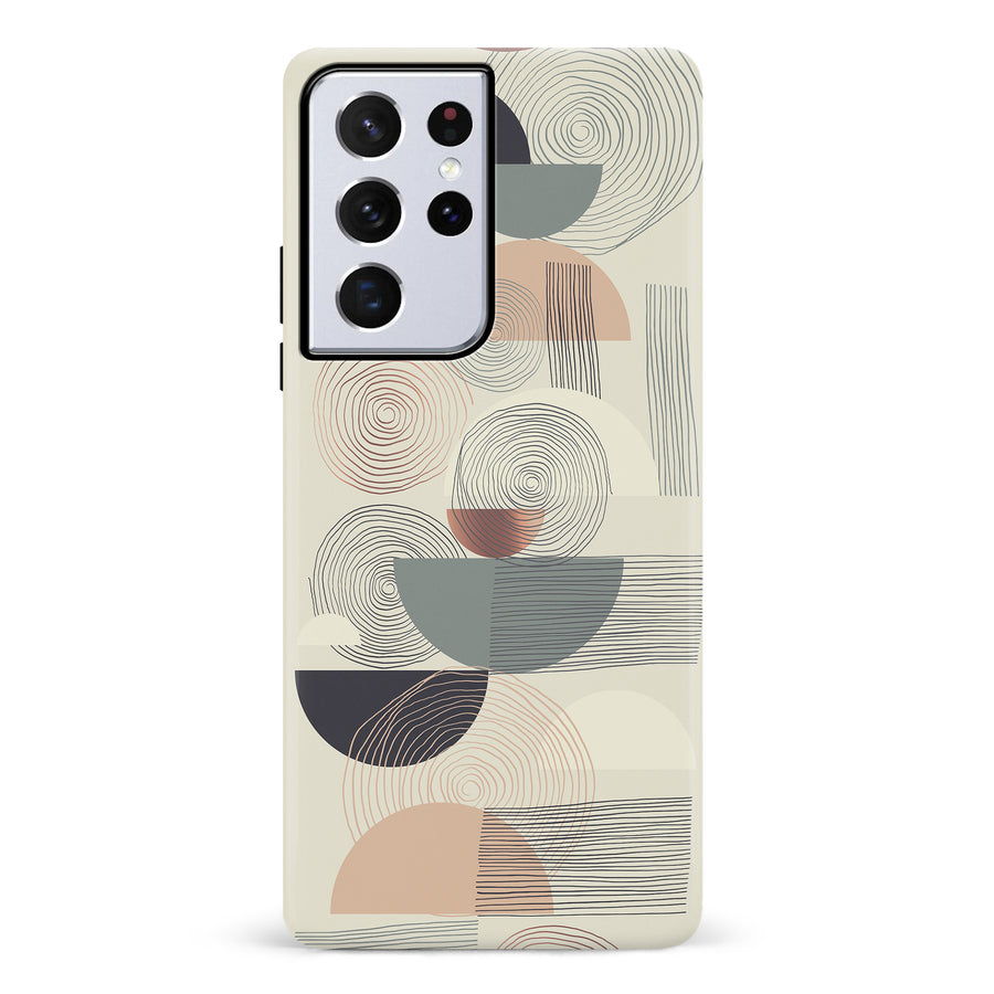 Samsung Galaxy S21 Ultra Artistic Circles & Lines Abstract Phone Case