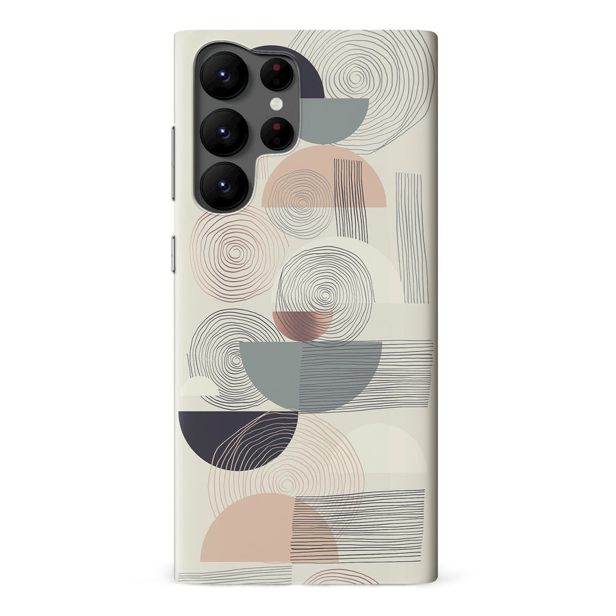 Samsung Galaxy S22 Ultra Artistic Circles & Lines Abstract Phone Case