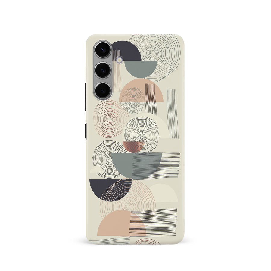 Samsung Galaxy S24 Artistic Circles & Lines Abstract Phone Case