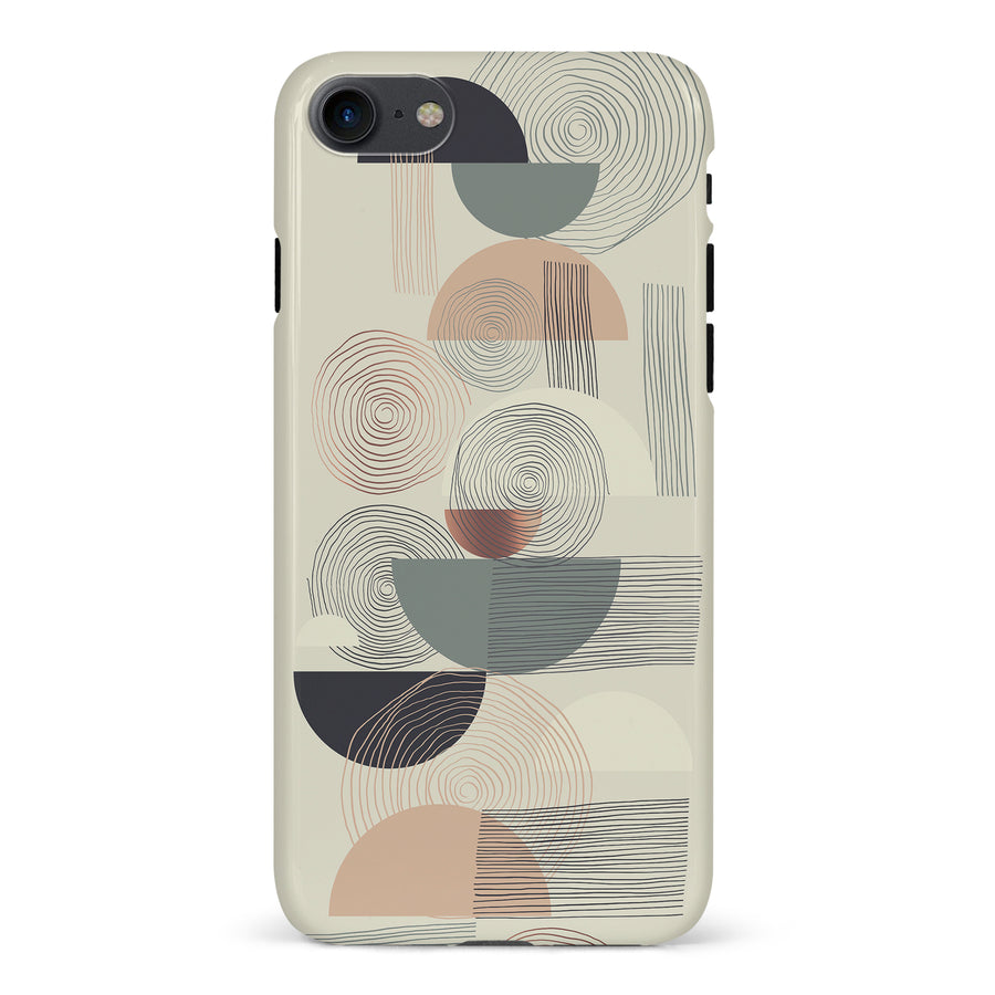 iPhone 7/8/SE Artistic Circles & Lines Abstract Phone Case