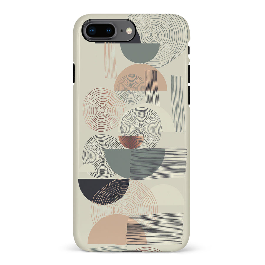 iPhone 8 Plus Artistic Circles & Lines Abstract Phone Case