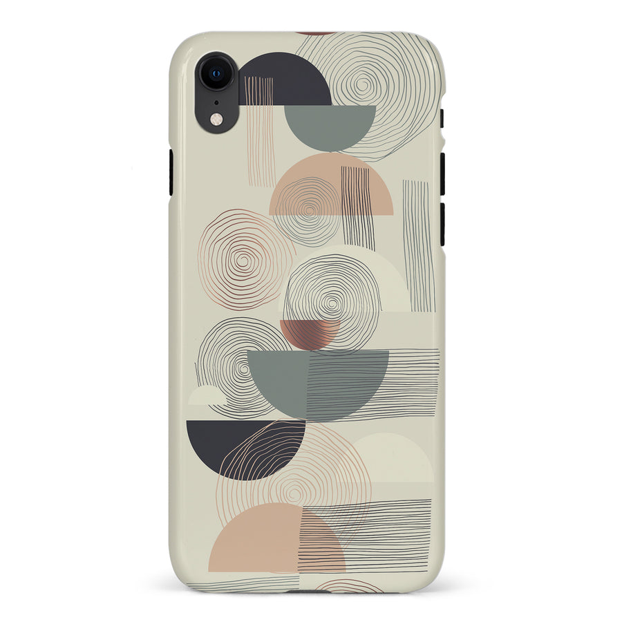iPhone XR Artistic Circles & Lines Abstract Phone Case