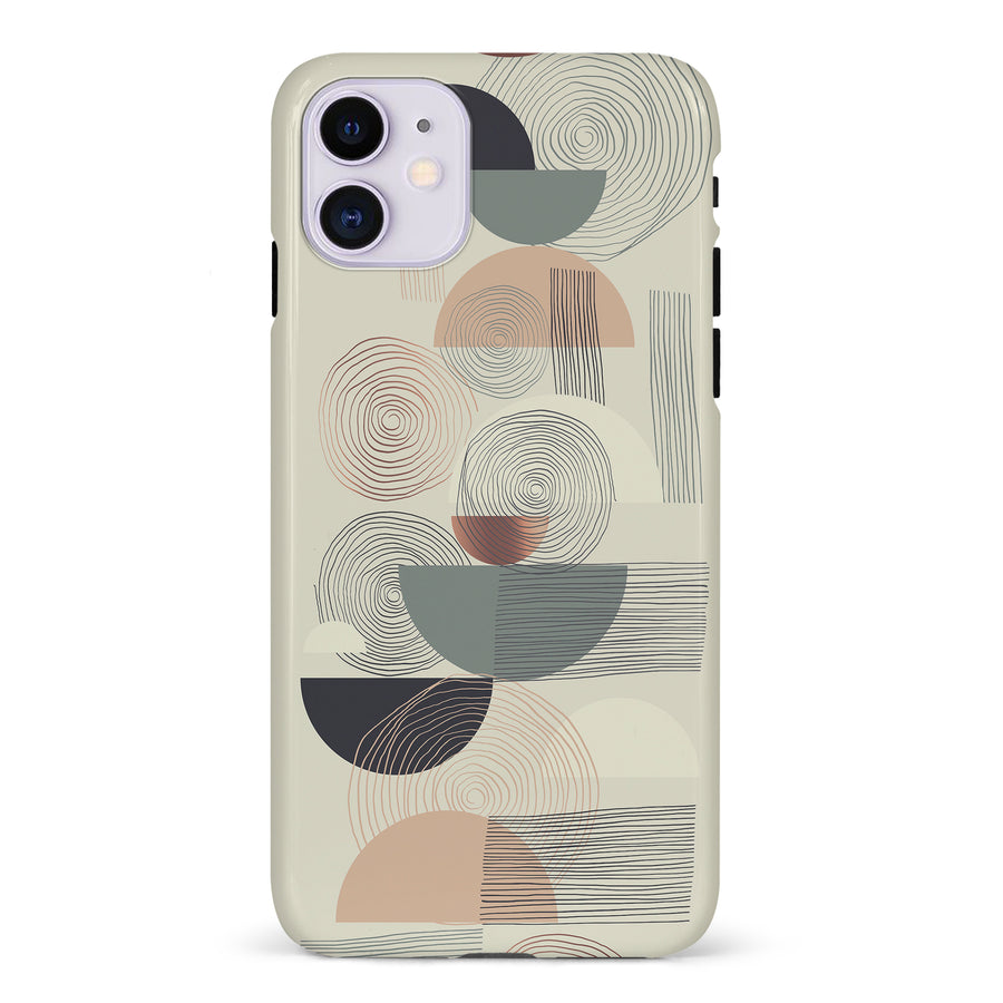 iPhone 11 Artistic Circles & Lines Abstract Phone Case