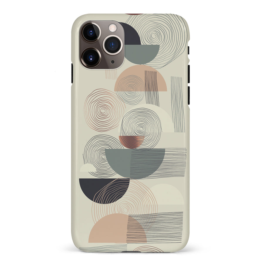 iPhone 11 Pro Max Artistic Circles & Lines Abstract Phone Case