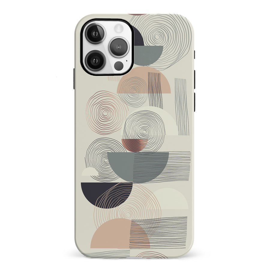 iPhone 12 Artistic Circles & Lines Abstract Phone Case