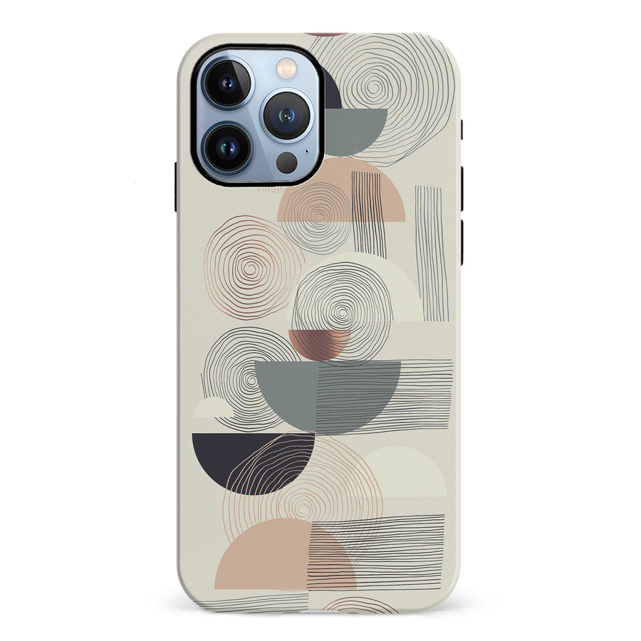 iPhone 12 Pro Artistic Circles & Lines Abstract Phone Case