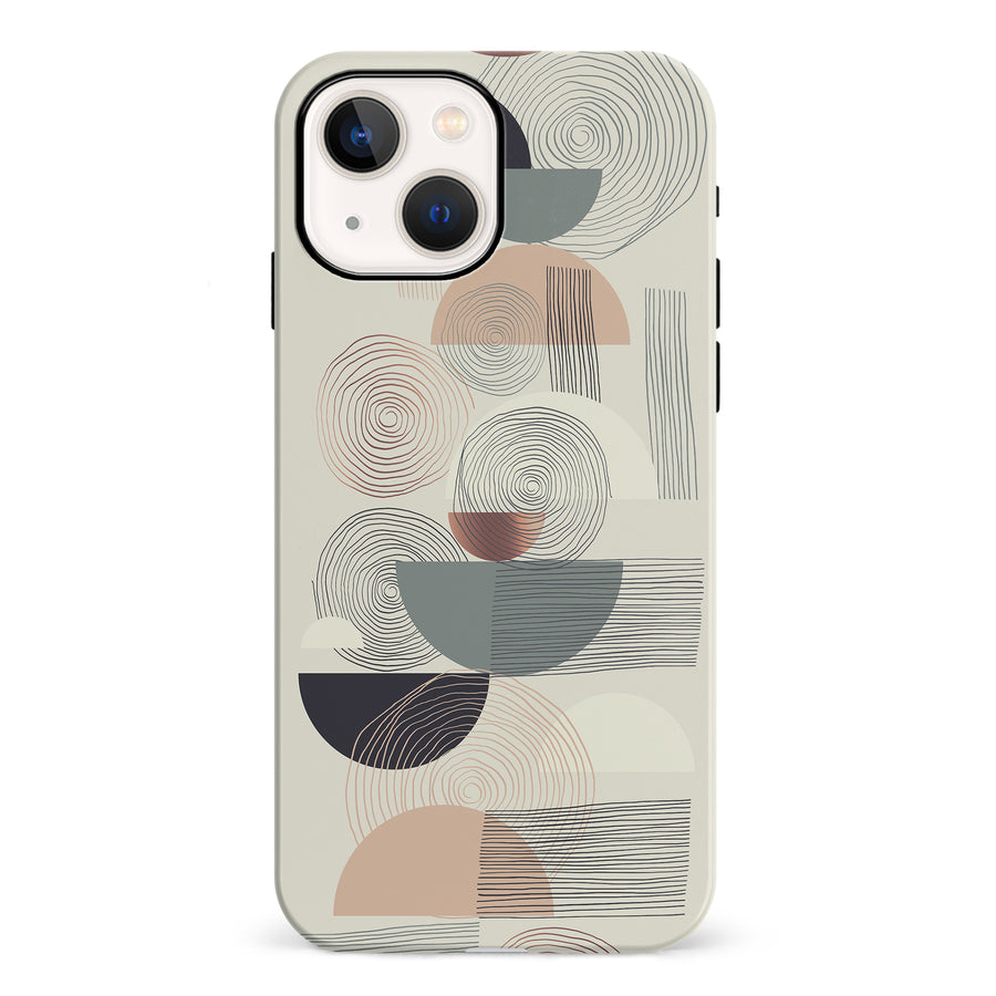iPhone 13 Artistic Circles & Lines Abstract Phone Case