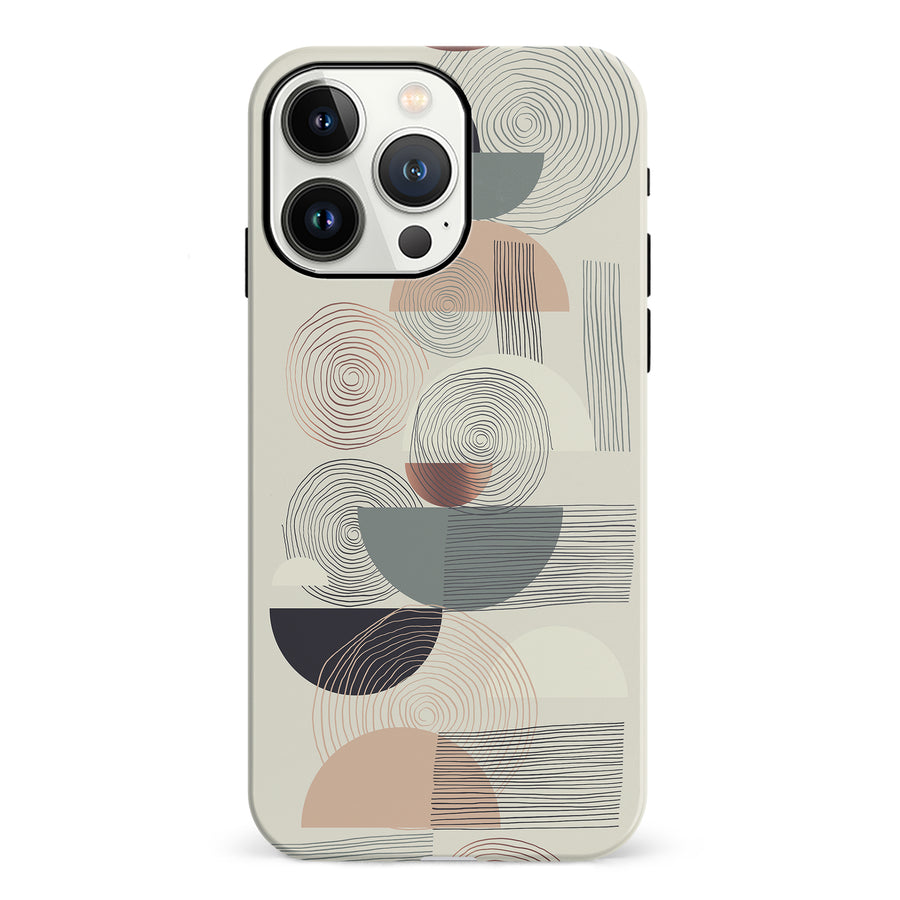 iPhone 13 Pro Artistic Circles & Lines Abstract Phone Case
