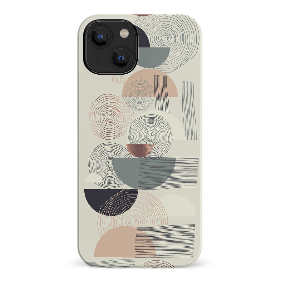 iPhone 14 Artistic Circles & Lines Abstract Phone Case