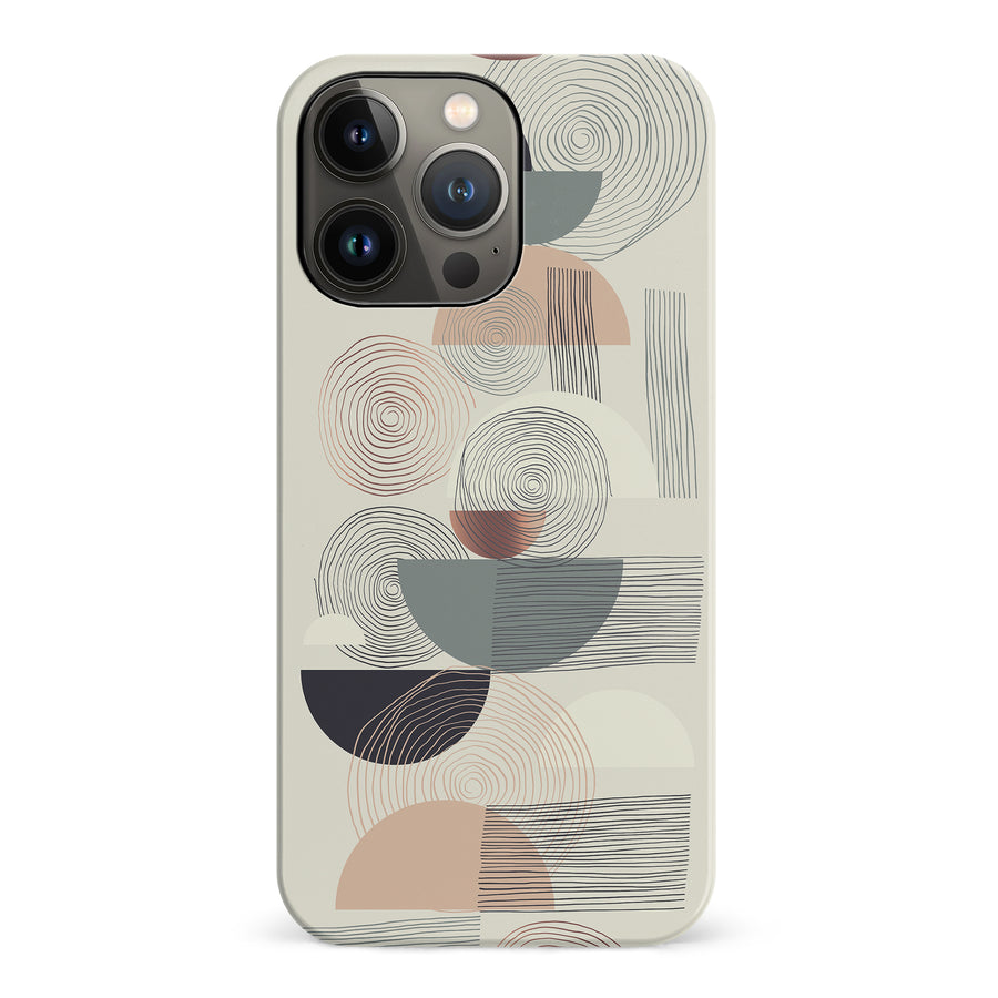 iPhone 14 Pro Artistic Circles & Lines Abstract Phone Case