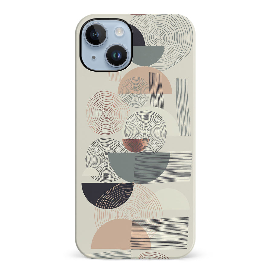 iPhone 14 Plus Artistic Circles & Lines Abstract Phone Case
