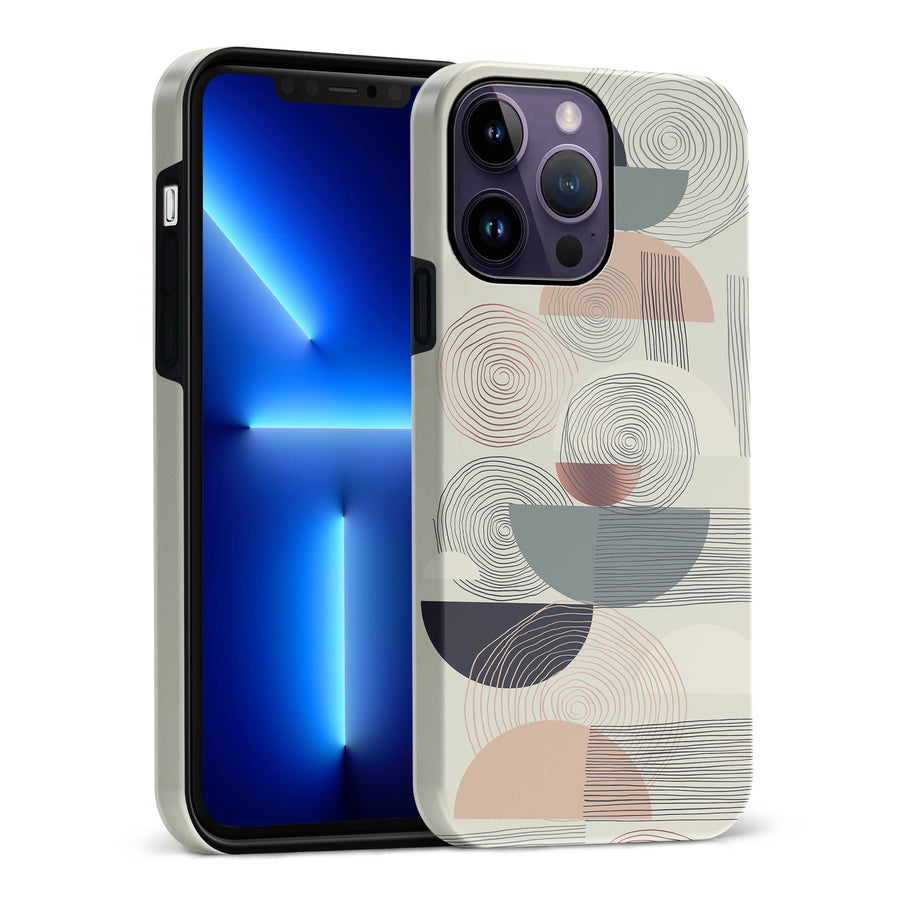 iPhone 14 Pro Max Artistic Circles & Lines Abstract Phone Case