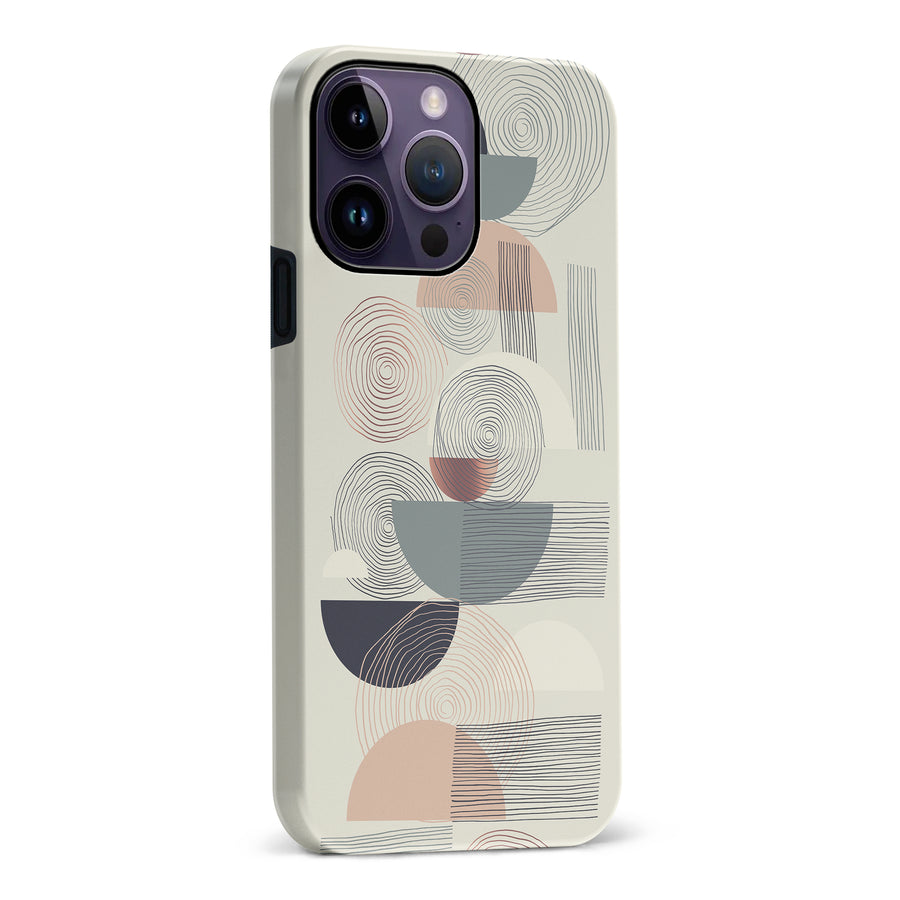 iPhone 14 Pro Max Artistic Circles & Lines Abstract Phone Case