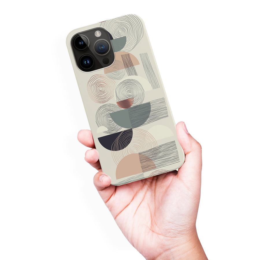 iPhone 15 Pro Max Artistic Circles & Lines Abstract Phone Case