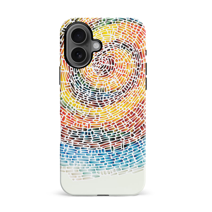 iPhone 16 Whirlwind of Color Abstract Phone Case