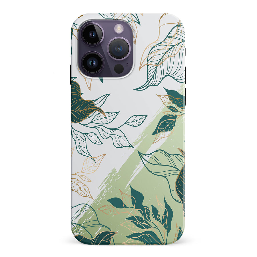 iPhone 15 Pro Vibrant Leaves Abstract Phone Case
