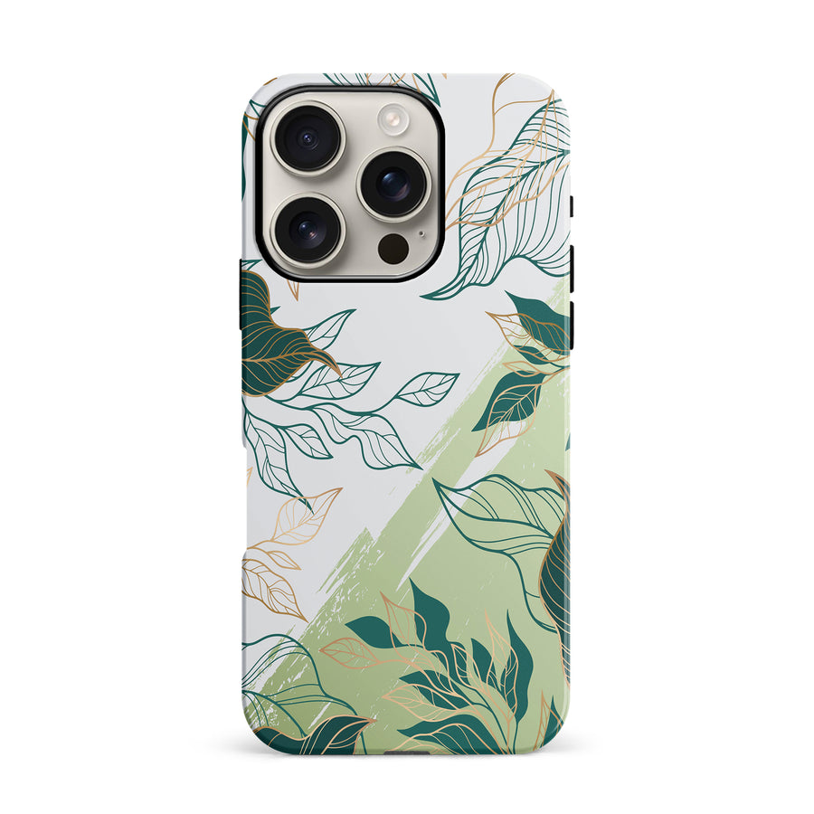 iPhone 16 Pro Vibrant Leaves Abstract Phone Case