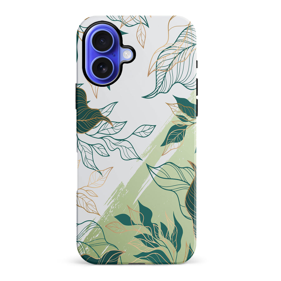 iPhone 16 Plus Vibrant Leaves Abstract Phone Case