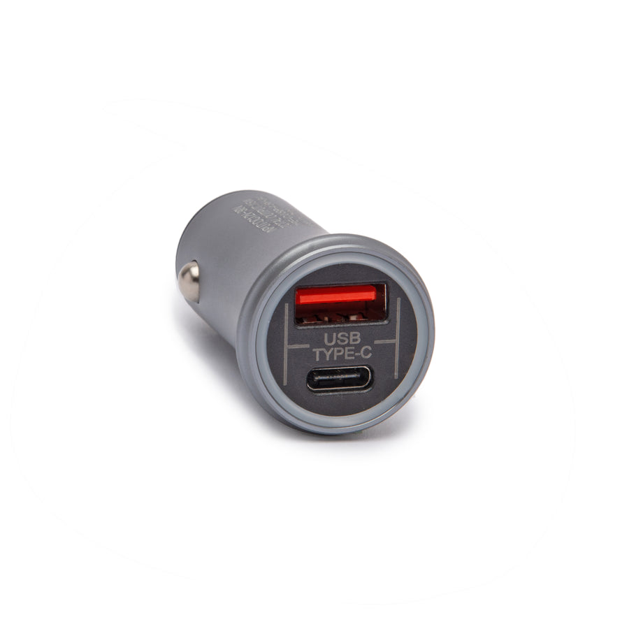 Dual USB-A & USB Type-C 15W Car Charger