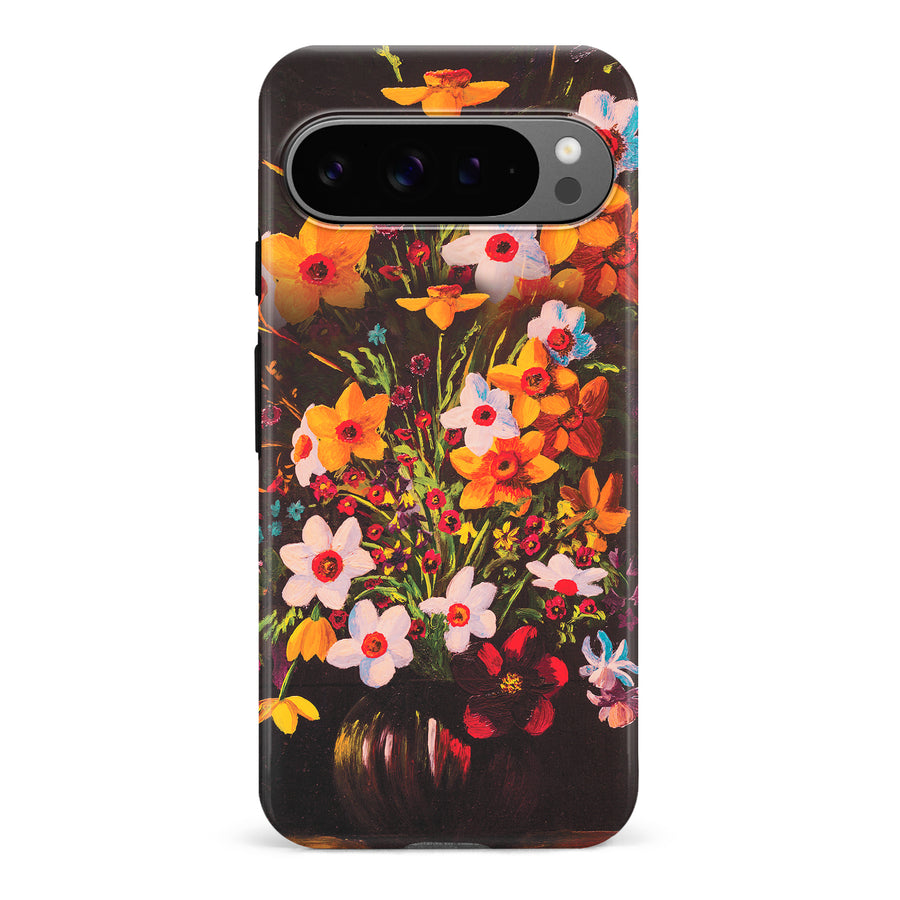 Google Pixel 9 Pro Serene Painted Petals Phone Case