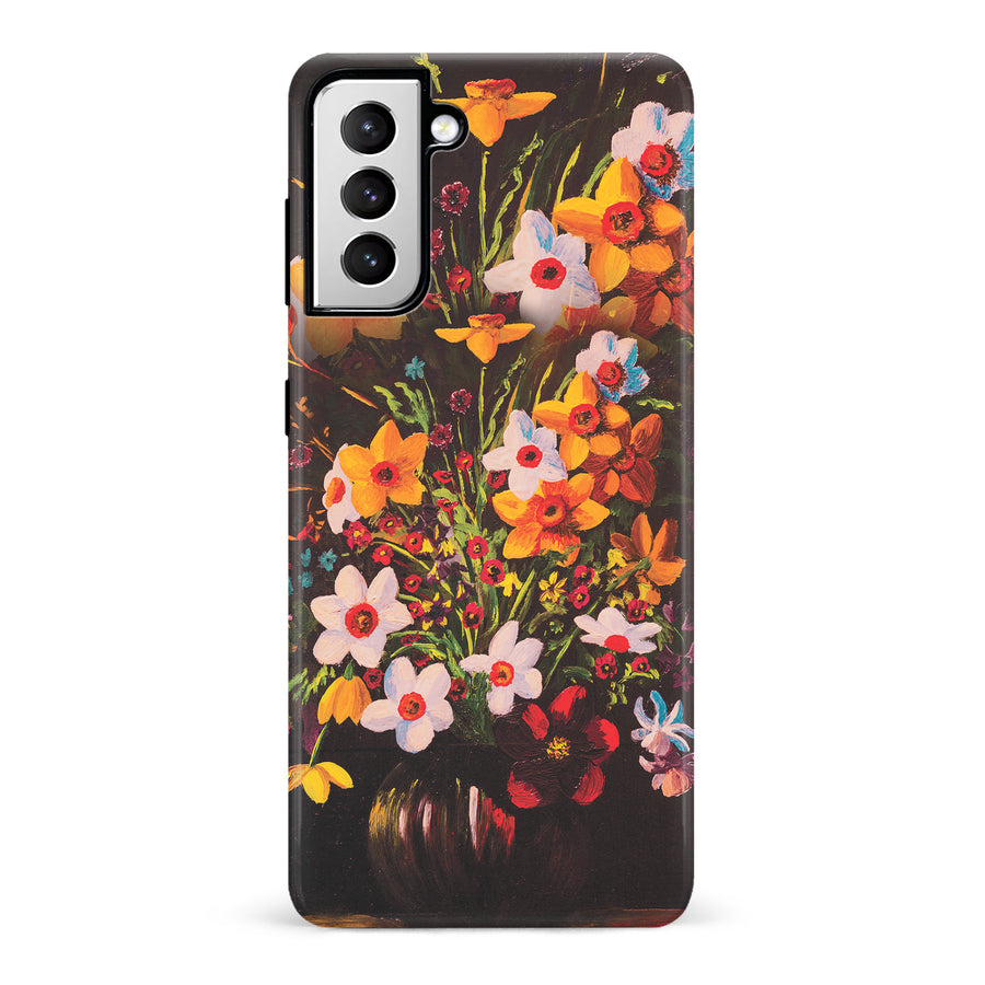 Samsung Galaxy S21 Serene Painted Petals Phone Case