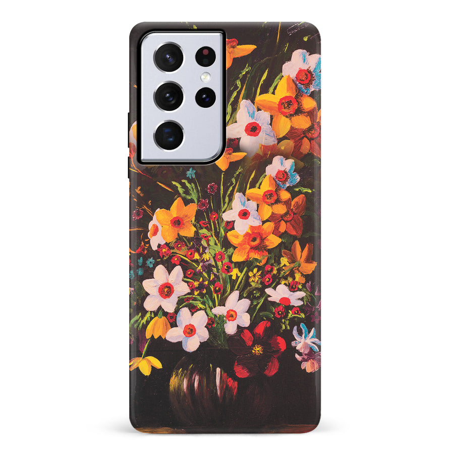 Samsung Galaxy S21 Ultra Serene Painted Petals Phone Case