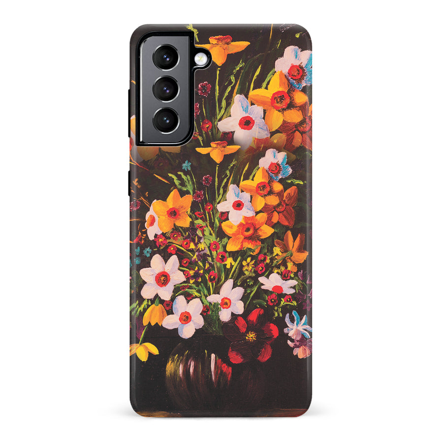 Samsung Galaxy S22 Serene Painted Petals Phone Case