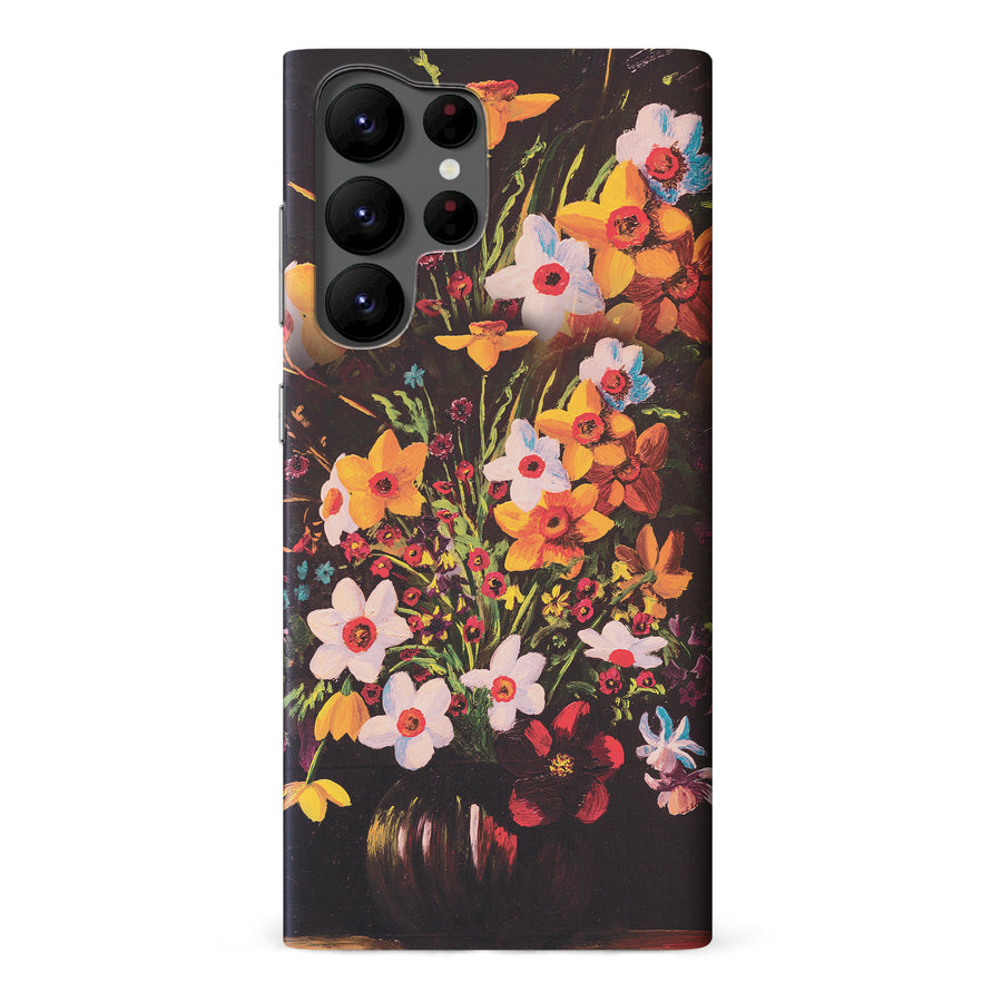 Samsung Galaxy S22 Ultra Serene Painted Petals Phone Case