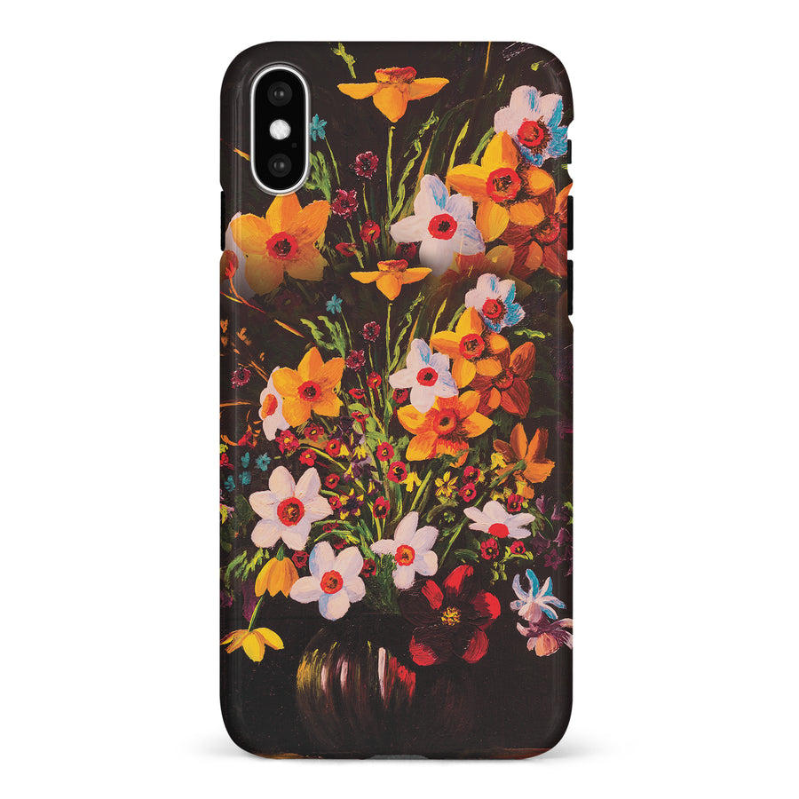 iPhone X/XS Serene Painted Petals Phone Case