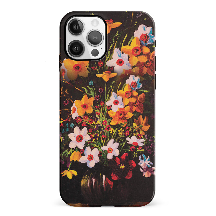 iPhone 12 Serene Painted Petals Phone Case
