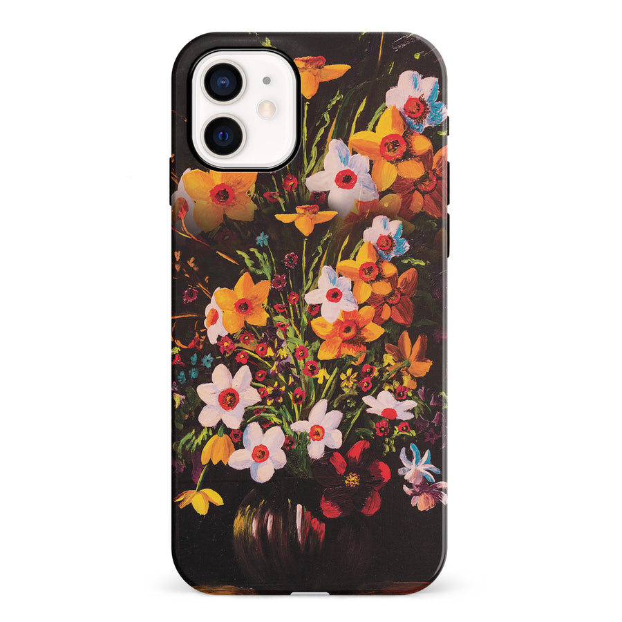 iPhone 12 Mini Serene Painted Petals Phone Case