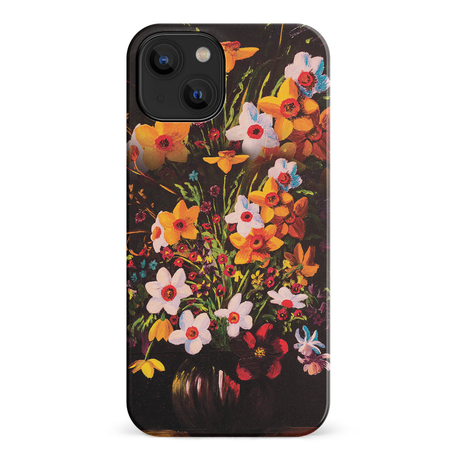 iPhone 14 Serene Painted Petals Phone Case
